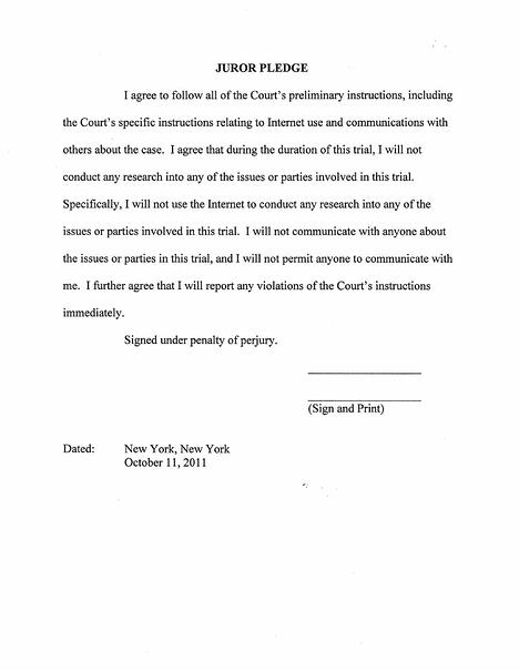 Juror pledge not to use web Viktor Bout trial 2011